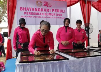 82 Titik Sumur Bor dan Instalasi Air Bersih Bhayangkari Peduli di Aceh Diresmikan