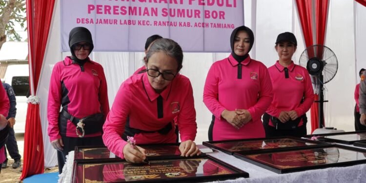 82 Titik Sumur Bor dan Instalasi Air Bersih Bhayangkari Peduli di Aceh Diresmikan