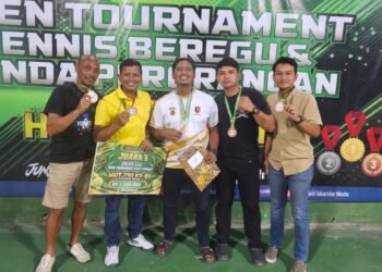 BTC Polda Aceh Raih Juara III Turnamen Tenis Piala Panglima TNI