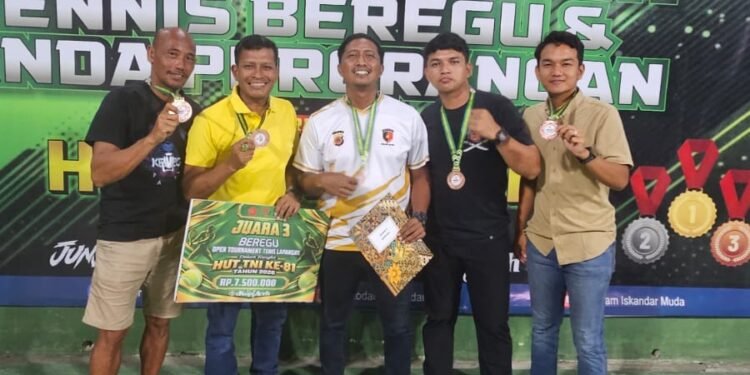 BTC Polda Aceh Raih Juara III Turnamen Tenis Piala Panglima TNI