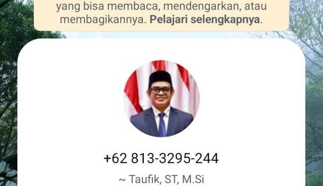 Waspada Nomor WhatsApp Catut Nama Plt Sekda Aceh Taufik