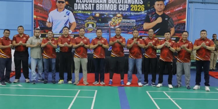 Wakapolda Aceh Buka Turnamen Bulutangkis Dansatbrimob Cup 2026